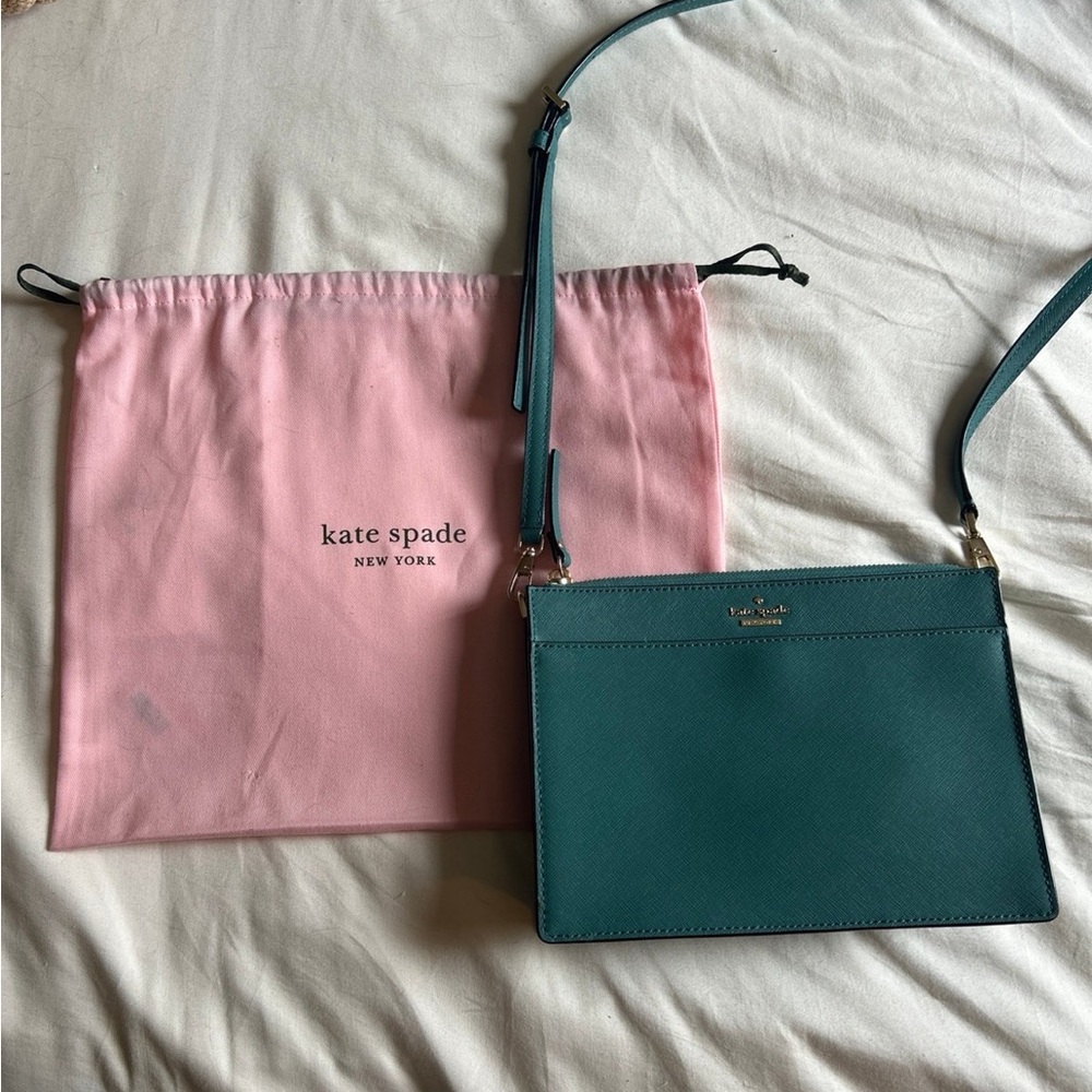 Kate Spade Green Crossbody Bag with Adjustable Strap